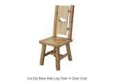 Cut Out Back Side Log Chair in Clear Coat